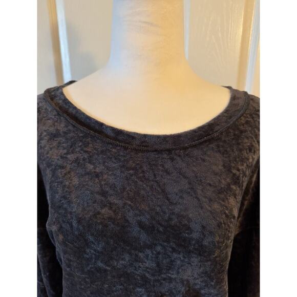 We the Free People Shirt Women Gray Oversized Velour Top Long-Sleeve Size S - Picture 2 of 9